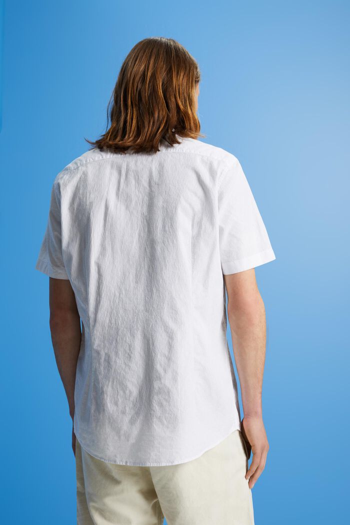 Fakturowana koszulka slim fit, WHITE, detail image number 3