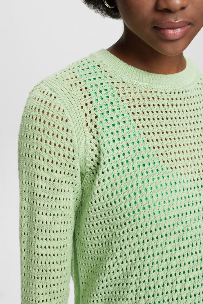 Sweter z siateczki, LIGHT GREEN, detail image number 3
