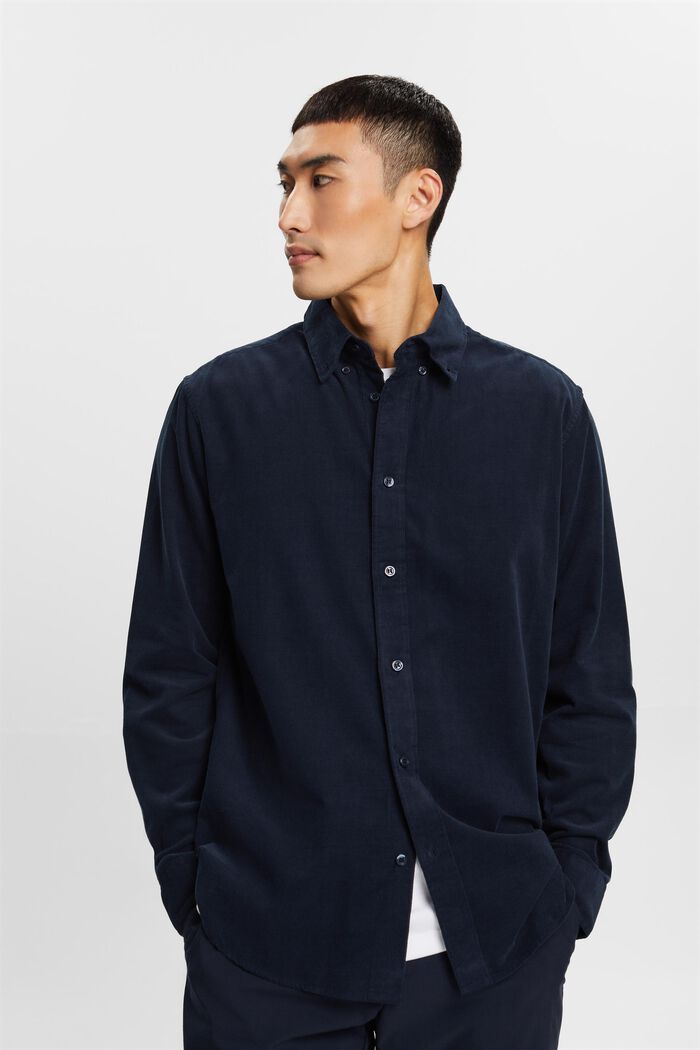 Sztruksowa koszula, 100% bawełny, PETROL BLUE, detail image number 0