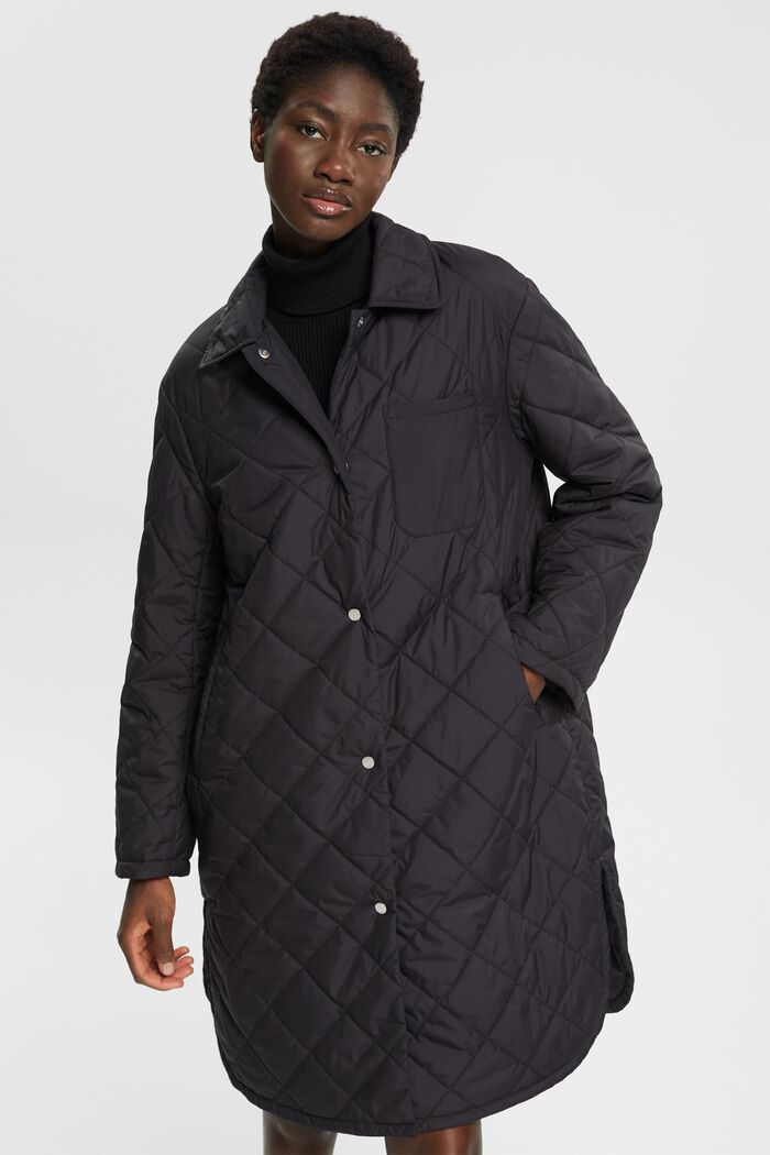 Ultralekki, pikowany płaszcz, BLACK, detail image number 0