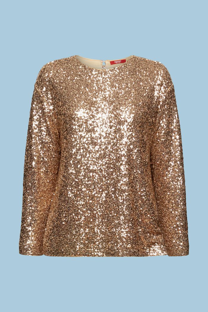 Sweter z cekinami, GOLD, detail image number 7