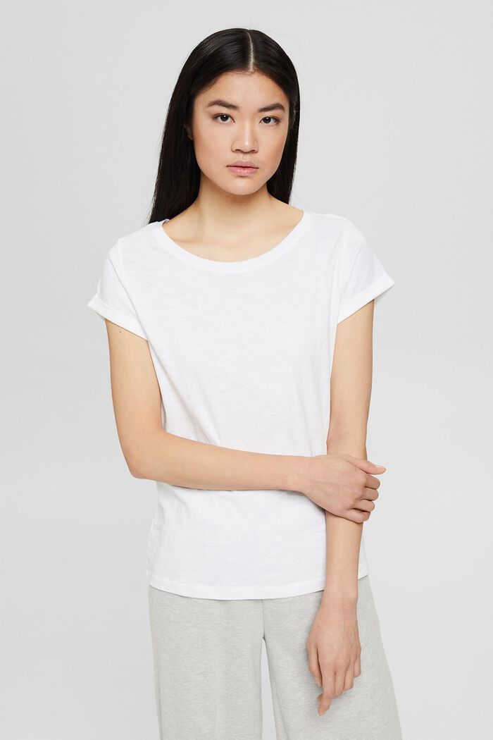T-shirt basic, 2 szt., bawełna organiczna, WHITE, detail image number 0