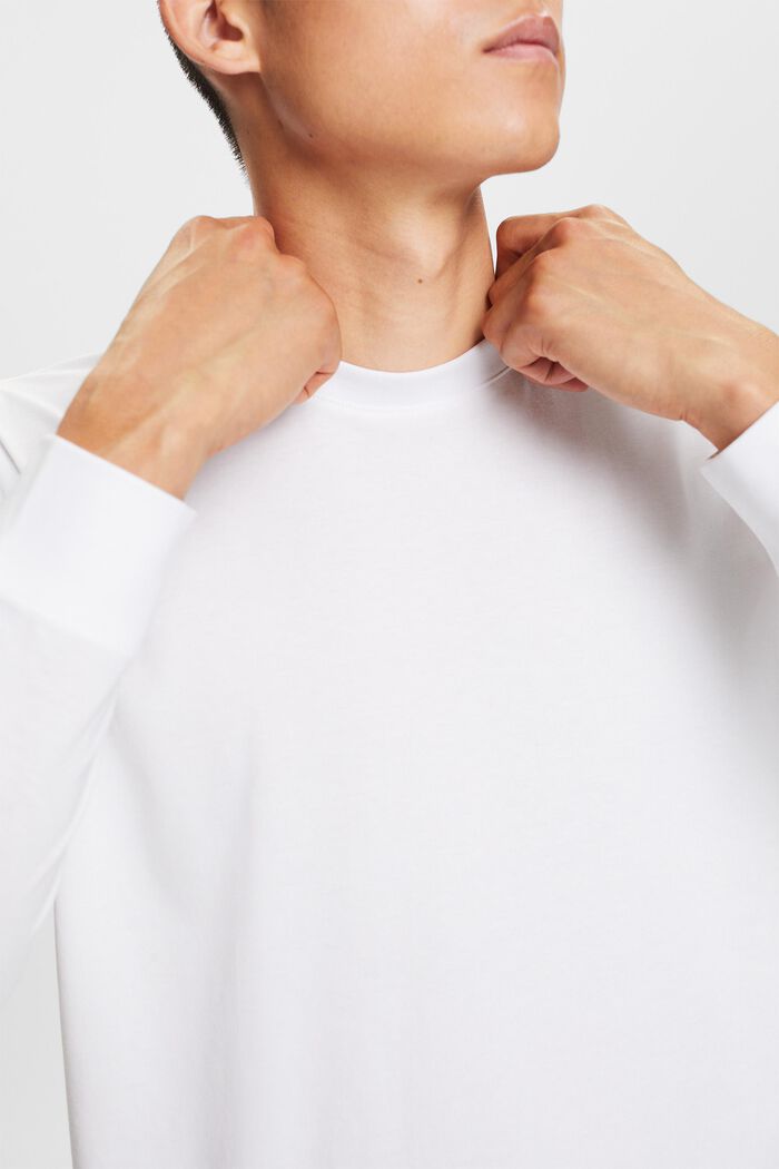 Dżersejowa koszulka z długim rękawem, 100% bawełny, WHITE, detail image number 2
