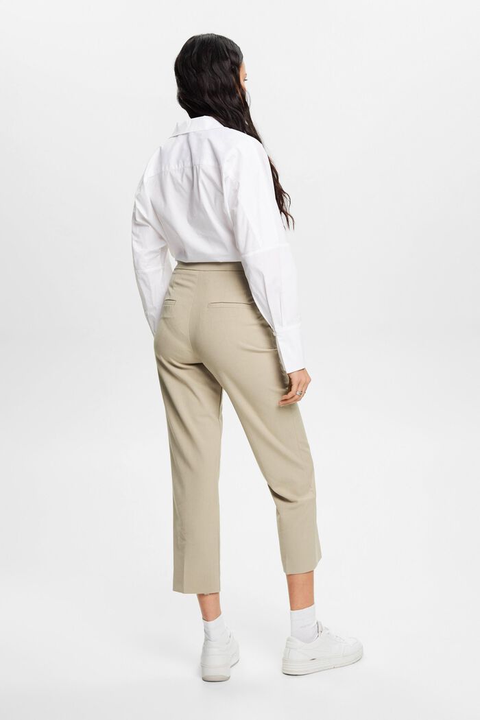 Skrócone spodnie w biznesowym stylu, DUSTY GREEN, detail image number 3