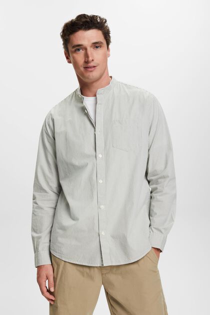Bawełniana koszula w prążki ze stójką