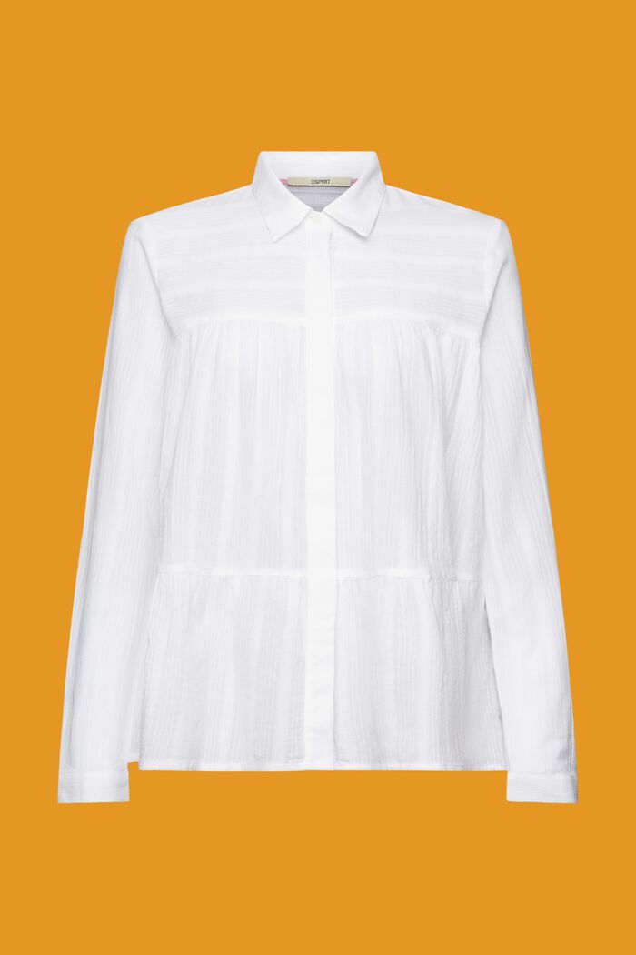 Bawełniana bluzka z falbanami, WHITE, detail image number 6