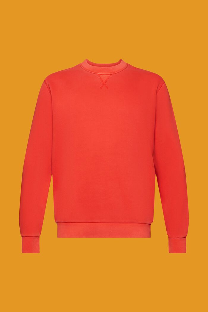 Jednokolorowa bluza o fasonie regular fit, RED, detail image number 7