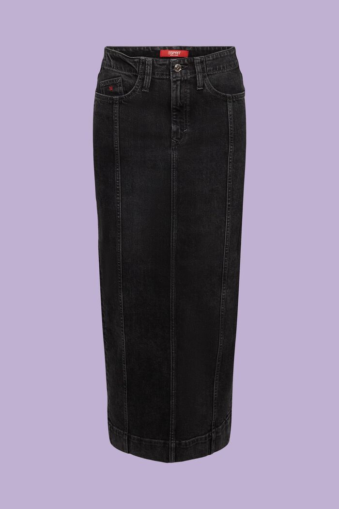 Dżinsowa spódnica maxi, BLACK DARK WASHED, detail image number 7