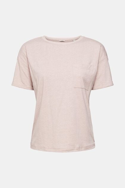 T-shirt z kieszenią na piersi z mieszanki bawełnianej