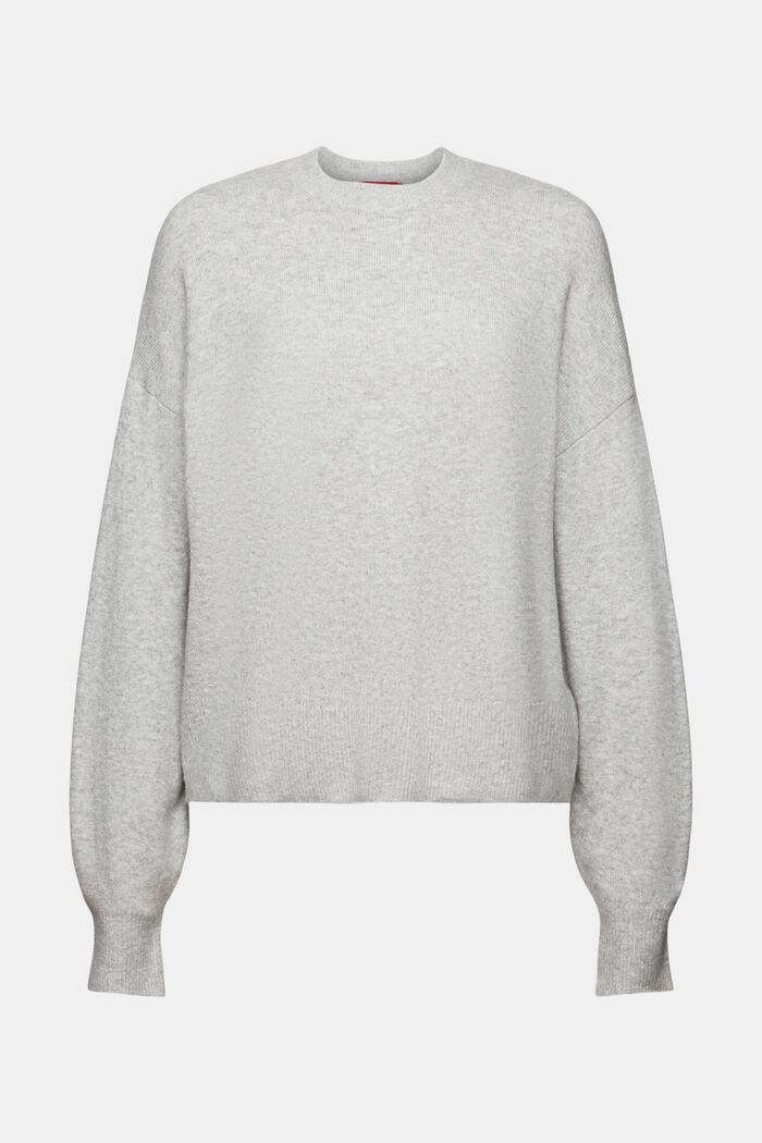 Dzianinowy sweter z szerokimi rękawami, LIGHT GREY, detail image number 6