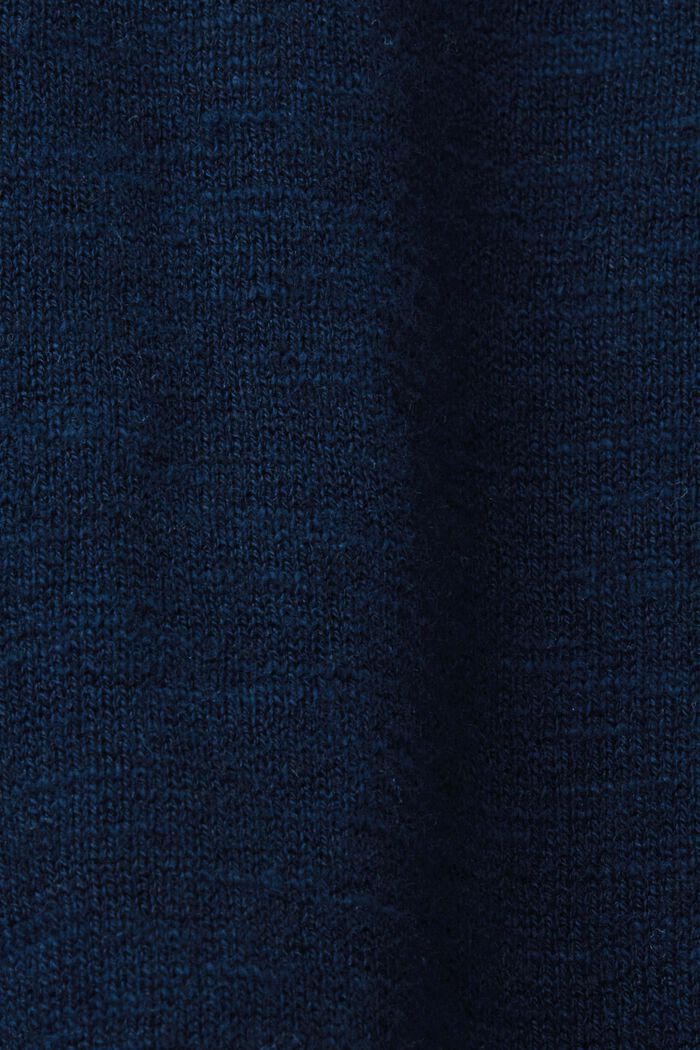 Sweter z okrągłym dekoltem, mieszanka bawełny i lnu, NAVY, detail image number 5