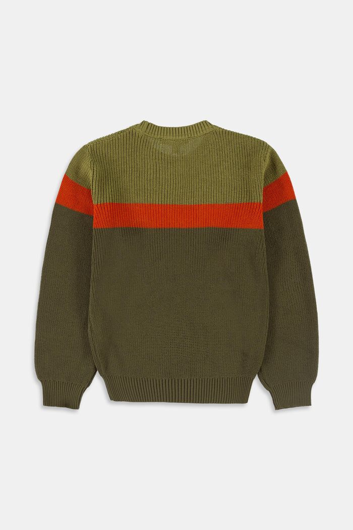 Sweter w kontrastowe paski z bawełny