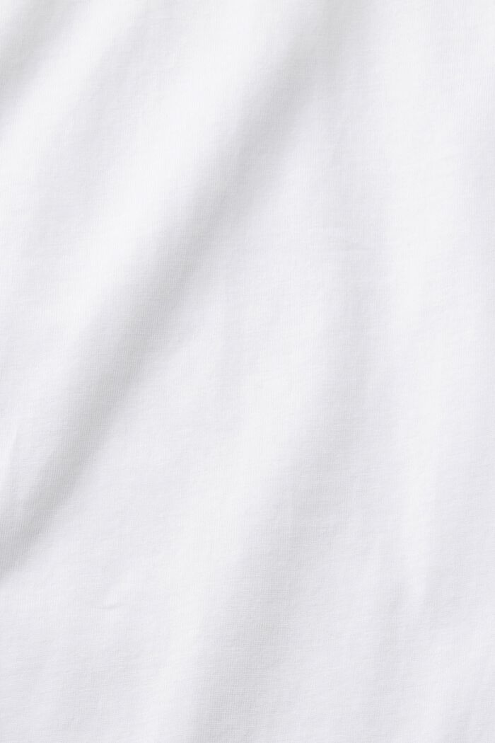 T-shirt z kwiatowym nadrukiem na piersi, WHITE, detail image number 5