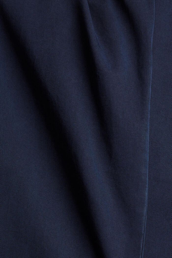 Spodnie z pasem ściąganym sznurkiem z bawełny pima, NAVY, detail image number 1