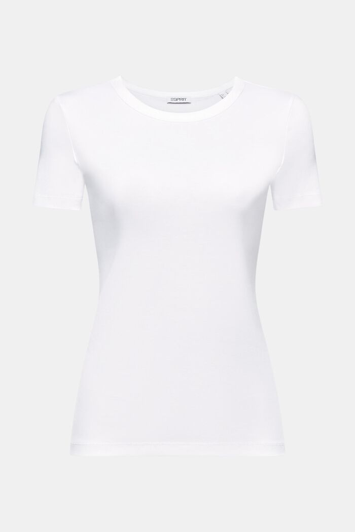 Bawełniany T-shirt z krótkim rękawem, WHITE, detail image number 6