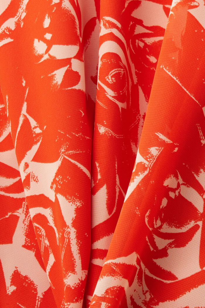 Szyfonowa sukienka maxi z dekoltem w serek, BRIGHT ORANGE, detail image number 5