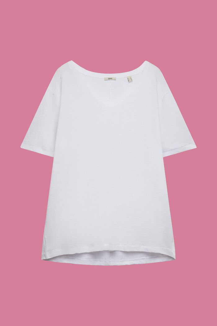 T-shirt z jerseyu, 100% bawełna, fason CURVY, WHITE, detail image number 2