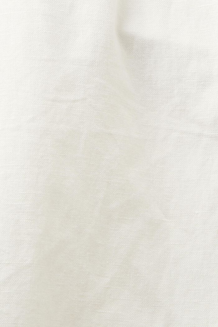 Spodnie o prostym kroju z lnu i bawełny, OFF WHITE, detail image number 6