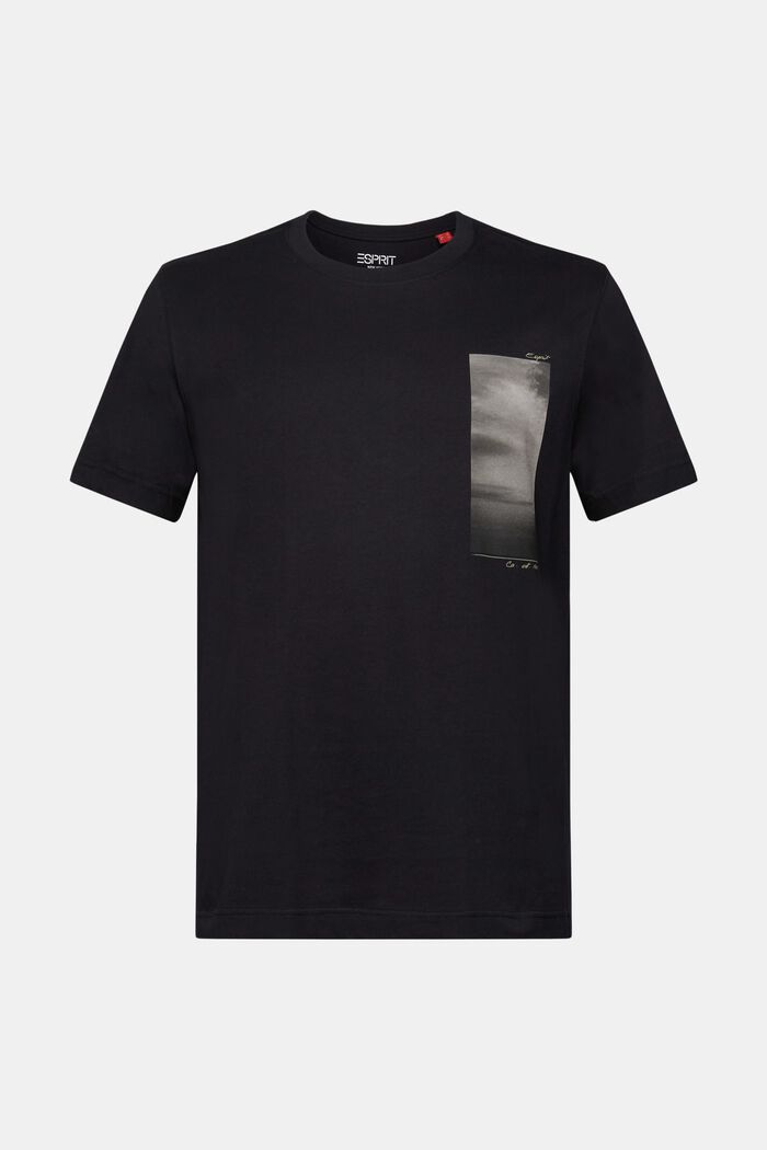 T-shirt z nadrukiem z bawełny organicznej, BLACK, detail image number 6