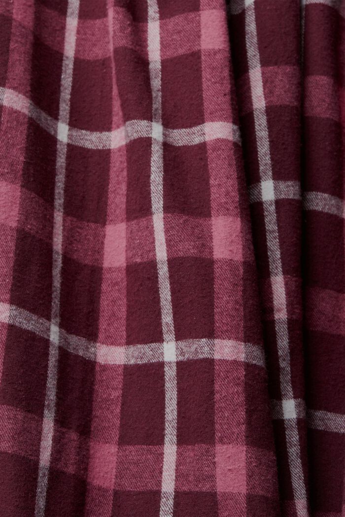 Kraciaste spodnie od piżamy z flaneli bawełnianej, BORDEAUX RED, detail image number 1