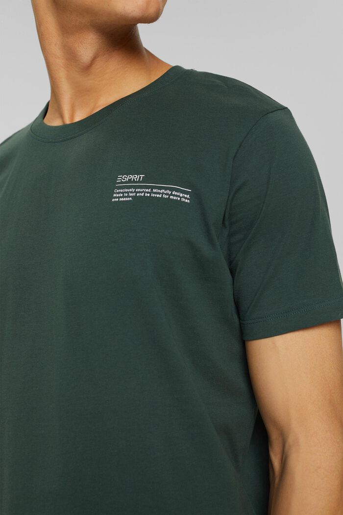 Dżersejowy T-shirt z nadrukiem, 100% bawełny ekologicznej, TEAL BLUE, detail image number 1