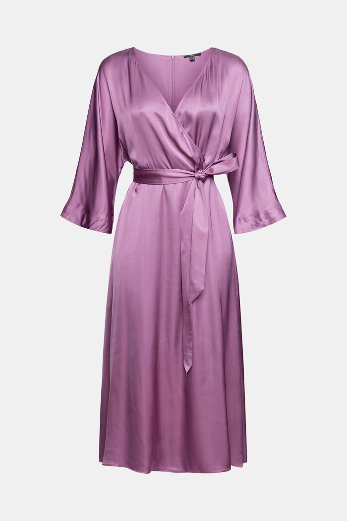 Kopertowa sukienka z materiału przypominającego satynę, LENZING™ ECOVERO™