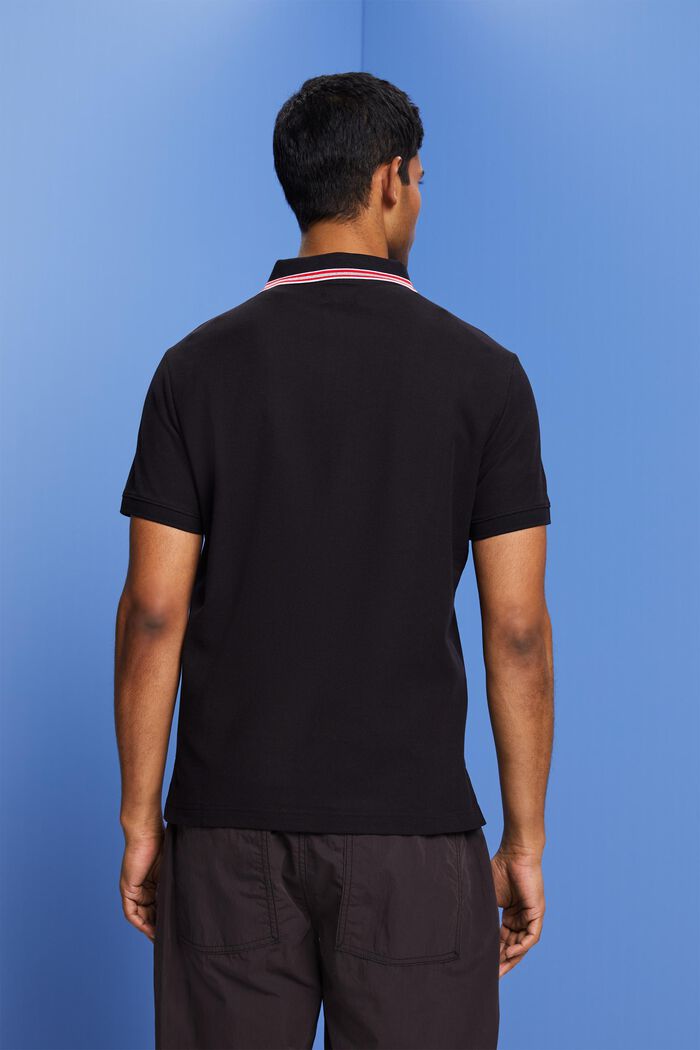 Koszulka polo z piki z połyskiem, 100% bawełna, BLACK, detail image number 3