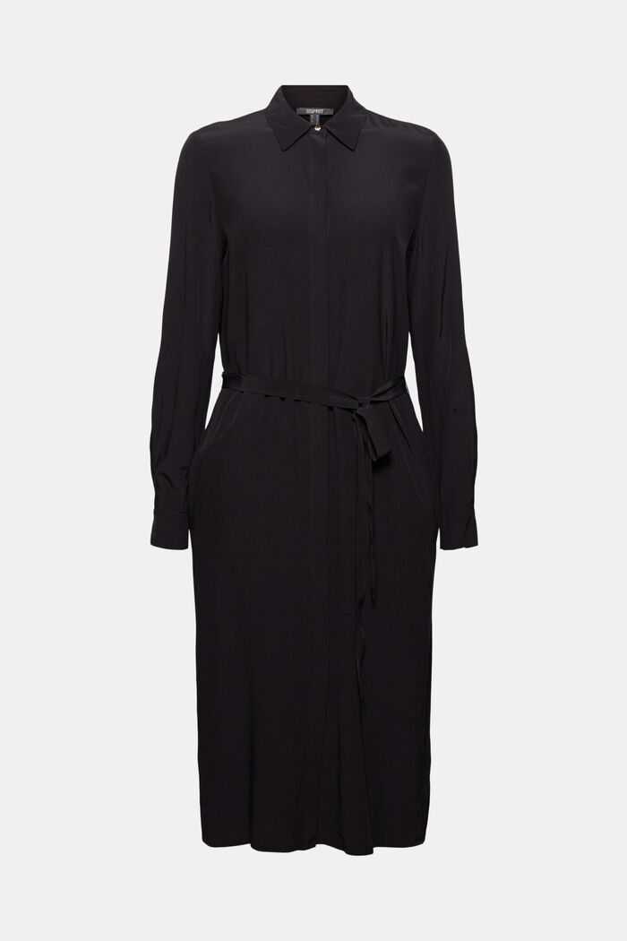 Koszulowa sukienka z LENZING™ ECOVERO™, BLACK, detail image number 0
