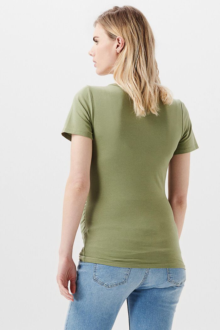 T-shirt z nadrukiem, bawełna organiczna, REAL OLIVE, detail image number 1