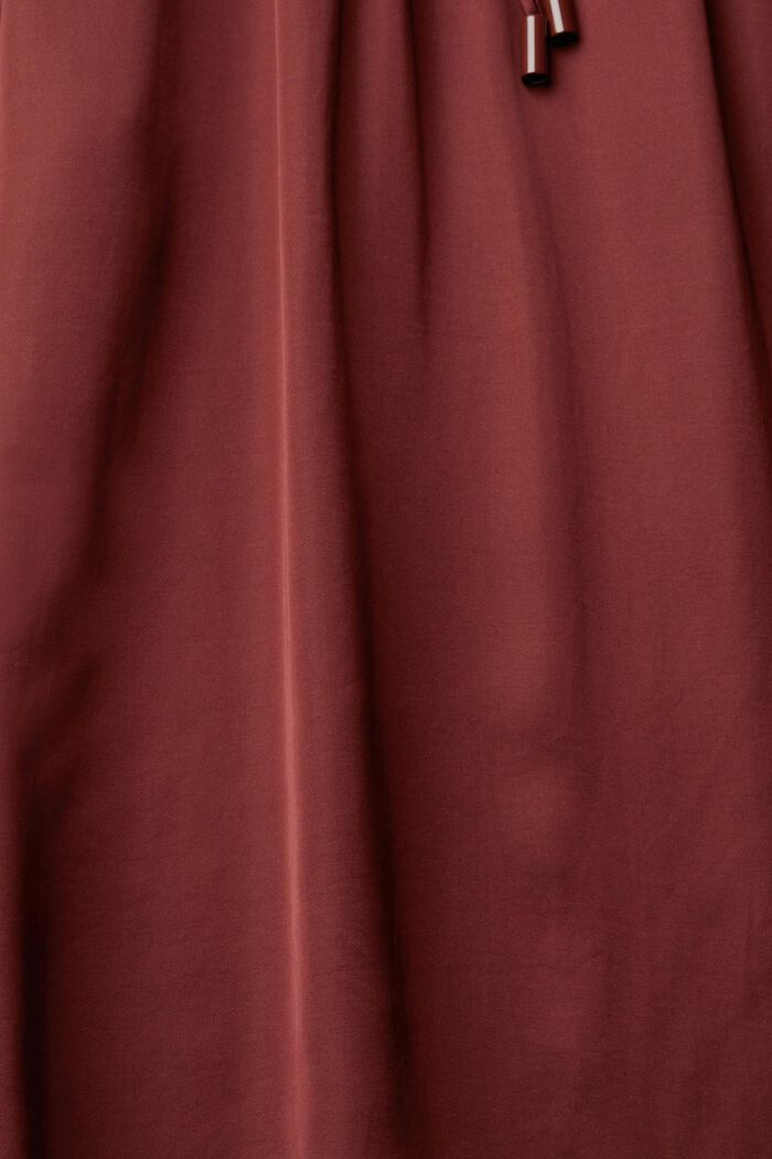 Satynowa bluzka z marszczonym dekoltem, LENZING™ ECOVERO™, BORDEAUX RED, detail image number 1