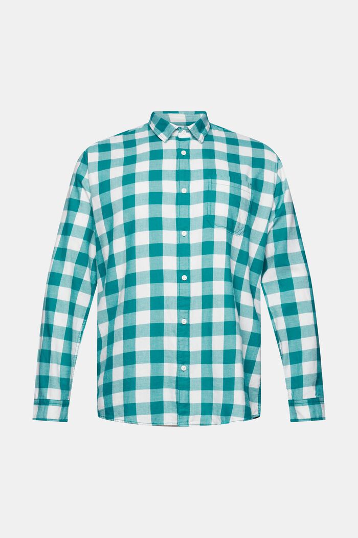 Flanelowa koszula w kratkę vichy ze zrównoważonej bawełny, EMERALD GREEN, detail image number 5