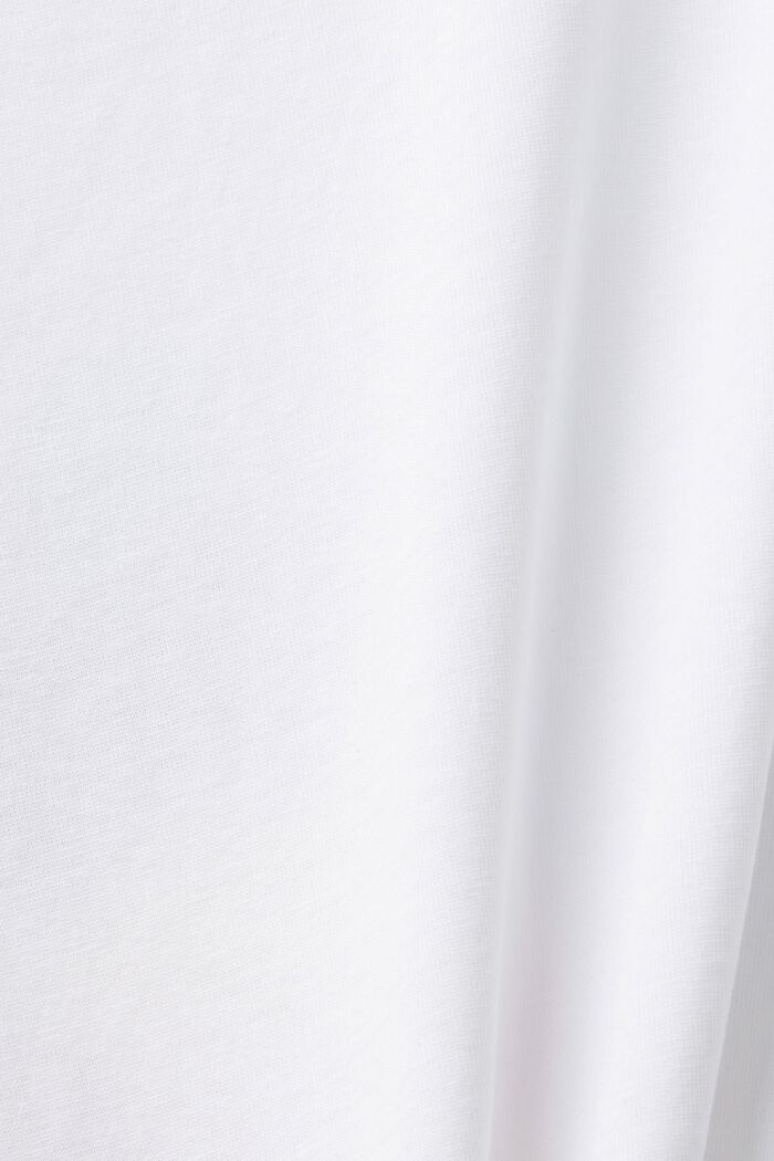 Bawełniany t-shirt z nadrukiem na przodzie, WHITE, detail image number 5