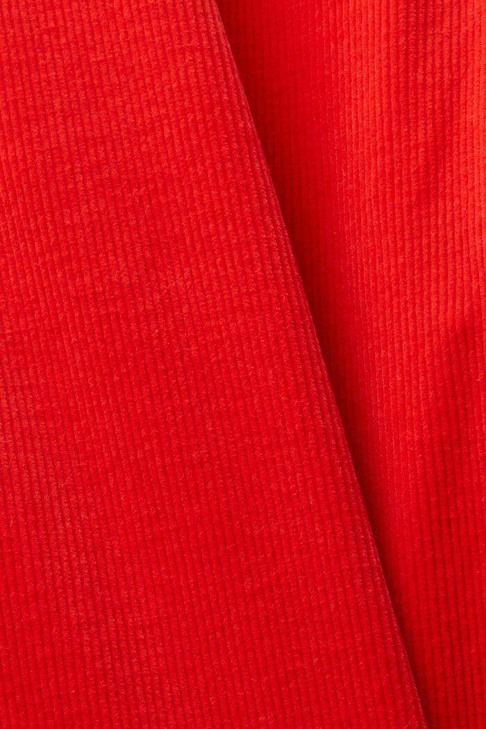 Sztruksy straight fit z wysokim stanem, RED, detail image number 6