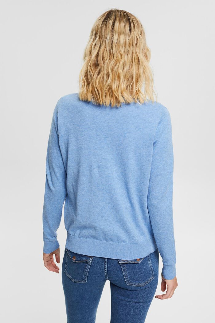 Sweter z cienkiej dzianiny, 100% bawełny, LIGHT BLUE LAVENDER, detail image number 3