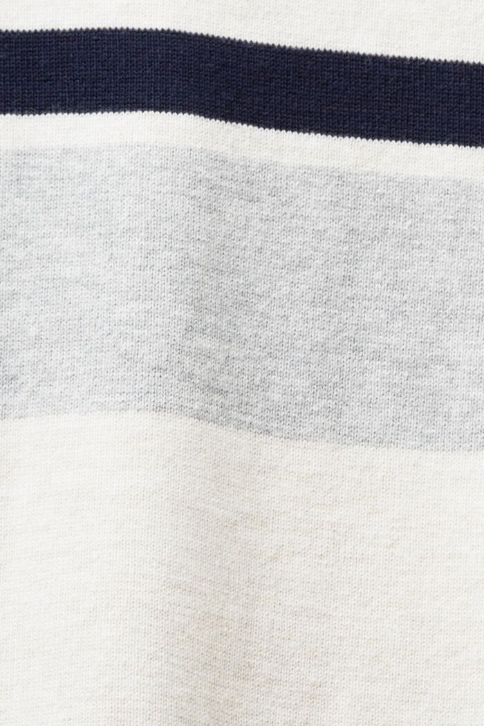 Sweter w paski z krótkim rękawem, OFF WHITE, detail image number 4