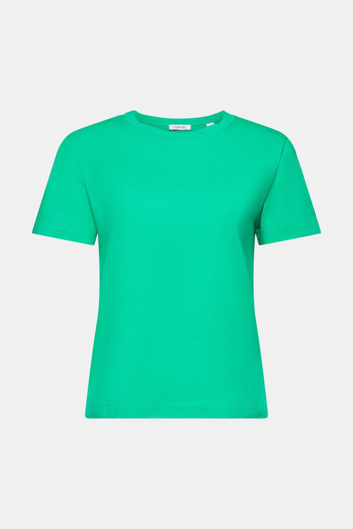 Bawełniany T-shirt z okrągłym dekoltem, GREEN, detail image number 5