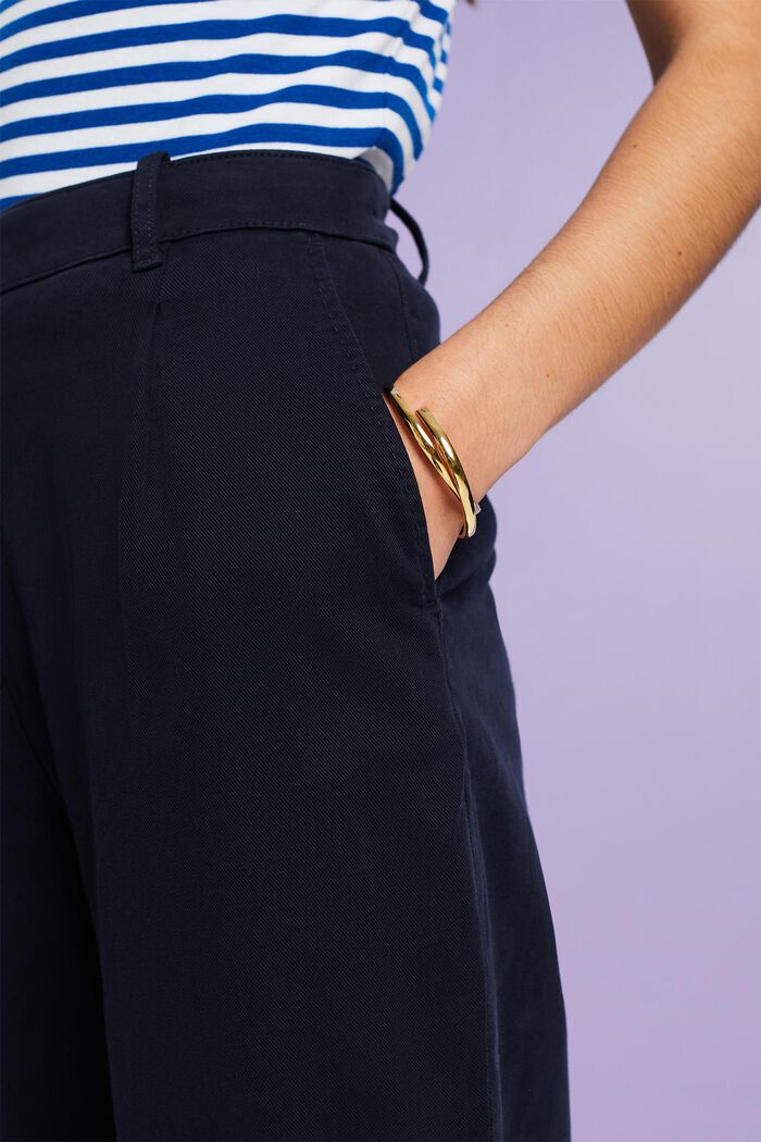 Szerokie spodnie chino z wysokim stanem, NAVY, detail image number 2