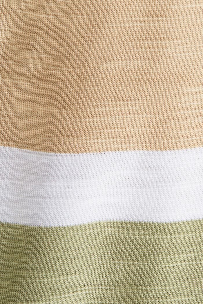 Dżersejowy T-shirt w paski, 100% bawełny, SAND, detail image number 5