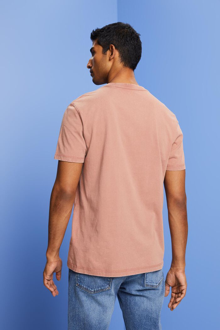 Farbowany po uszyciu T-shirt z jerseyu, 100% bawełna, DARK OLD PINK, detail image number 3