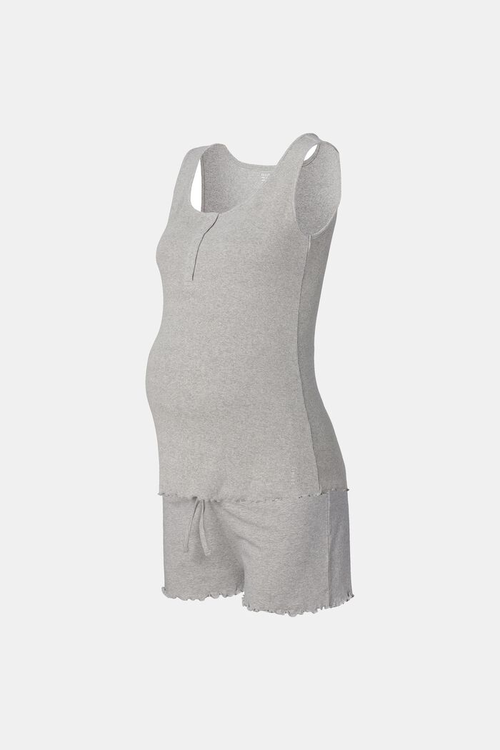 Piżama z bawełny organicznej, LIGHT GREY MELANGE, detail image number 2