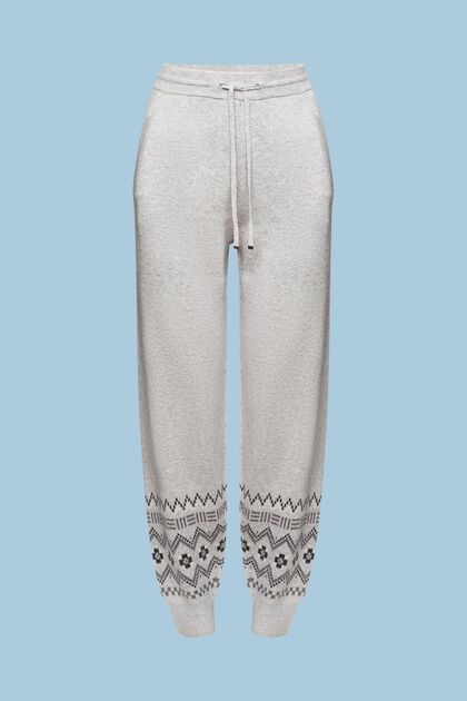 Spodnie z mieszanki wełny i kaszmiru z norweskim wzorem