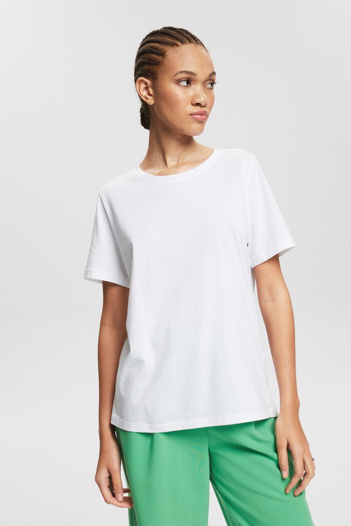Koszulka basic w 100% z bawełny organicznej, WHITE, detail image number 0