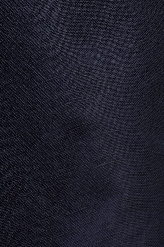 Kuloty z wiązanym paskiem z lnu i bawełny, NAVY, detail image number 6