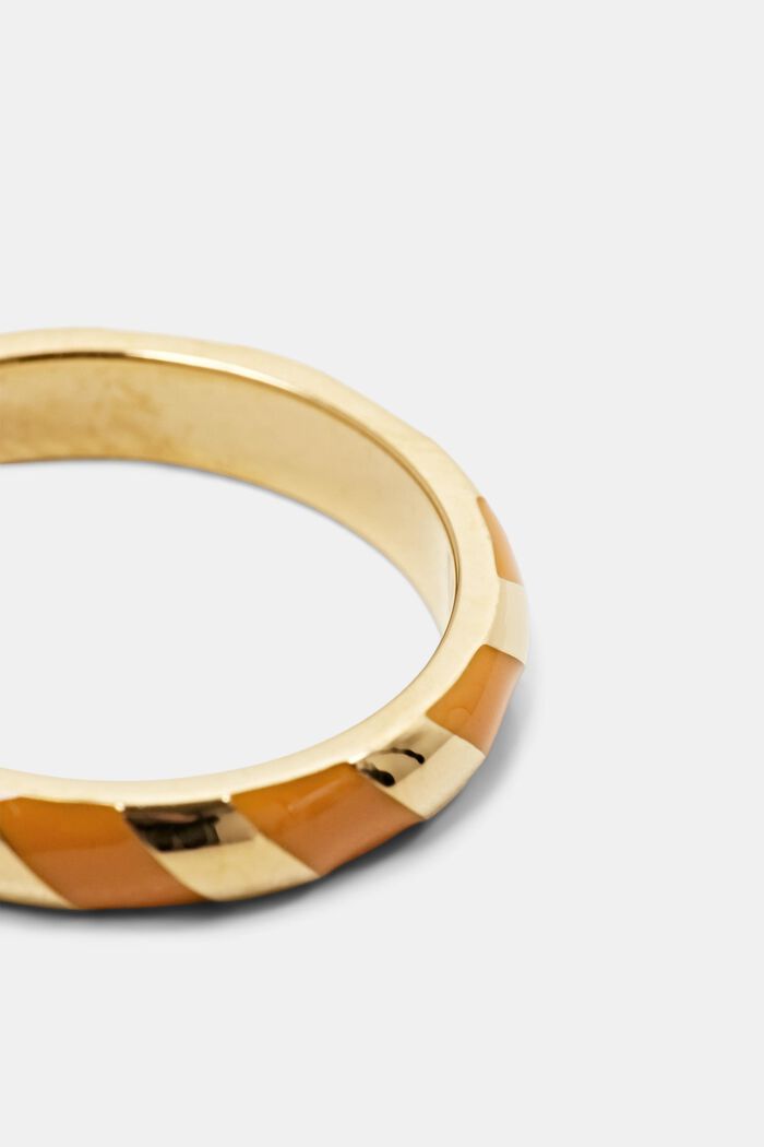 Dwukolorowy pierścionek ze stali szlachetnej, ORANGE, detail image number 1