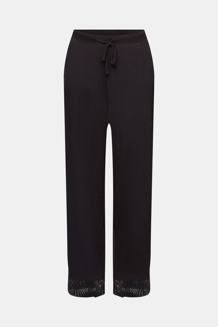 Spodnie od piżamy z koronką, LENZING™ ECOVERO™, BLACK, detail image number 6