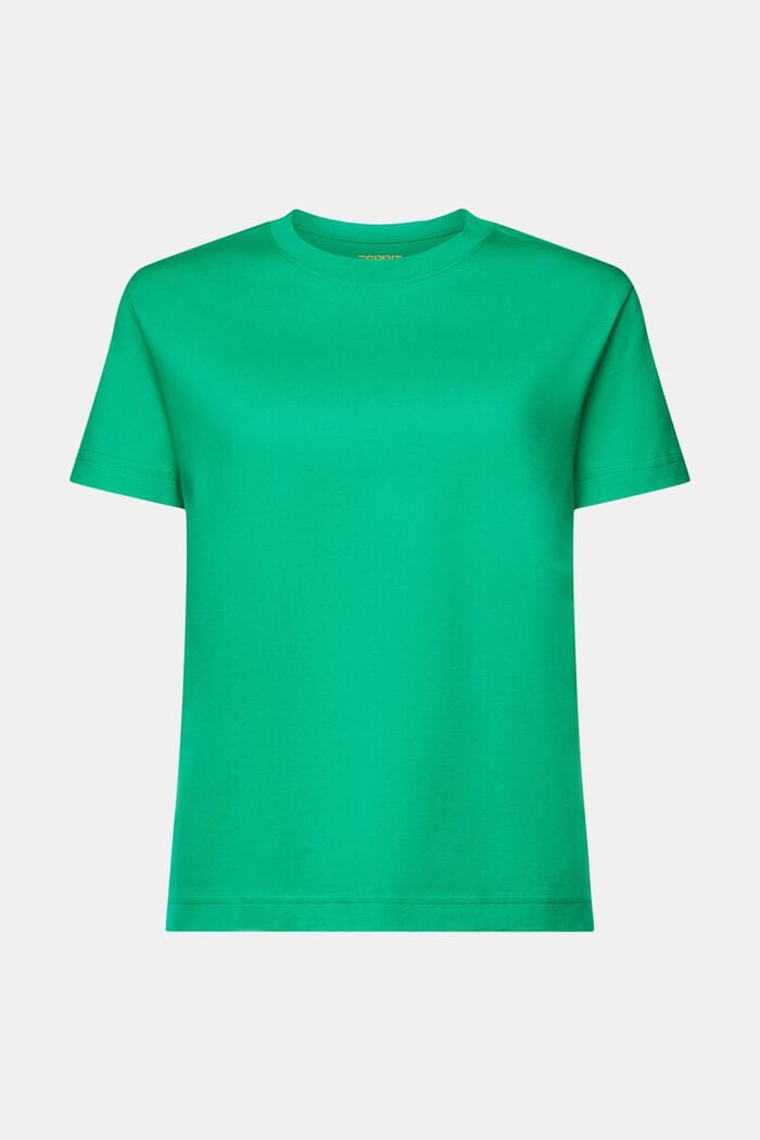 T-shirt z okrągłym dekoltem z bawełny pima, GREEN, detail image number 6