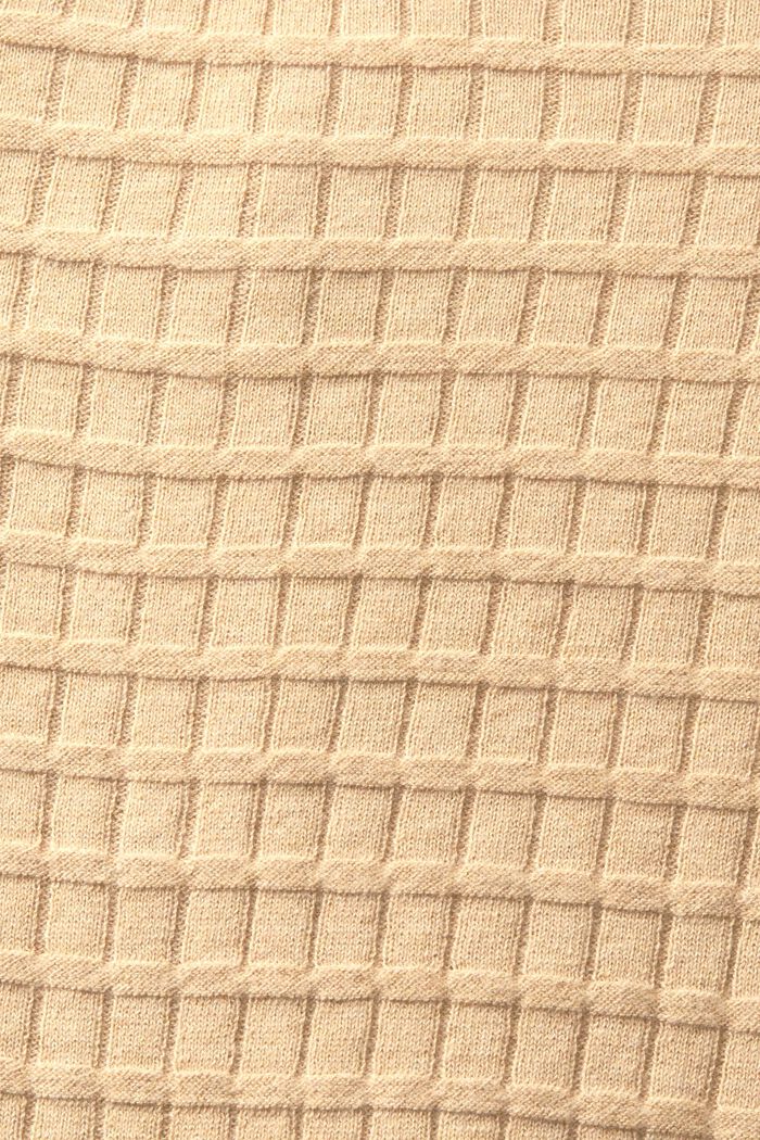 Sweter z fakturowanej dzianiny, BEIGE, detail image number 5