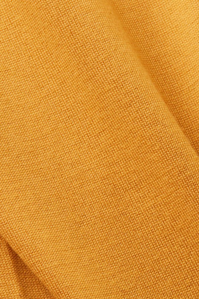 Sweter polo z wełny, HONEY YELLOW, detail image number 5