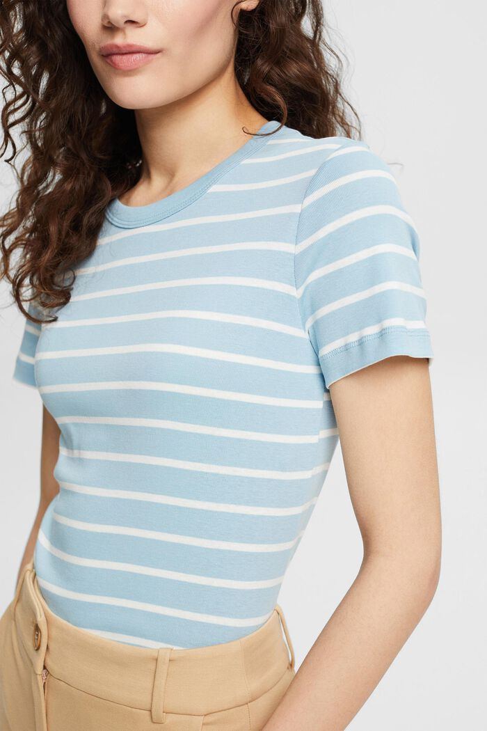 Koszulka w paski, 100% bawełny organicznej, GREY BLUE, detail image number 2