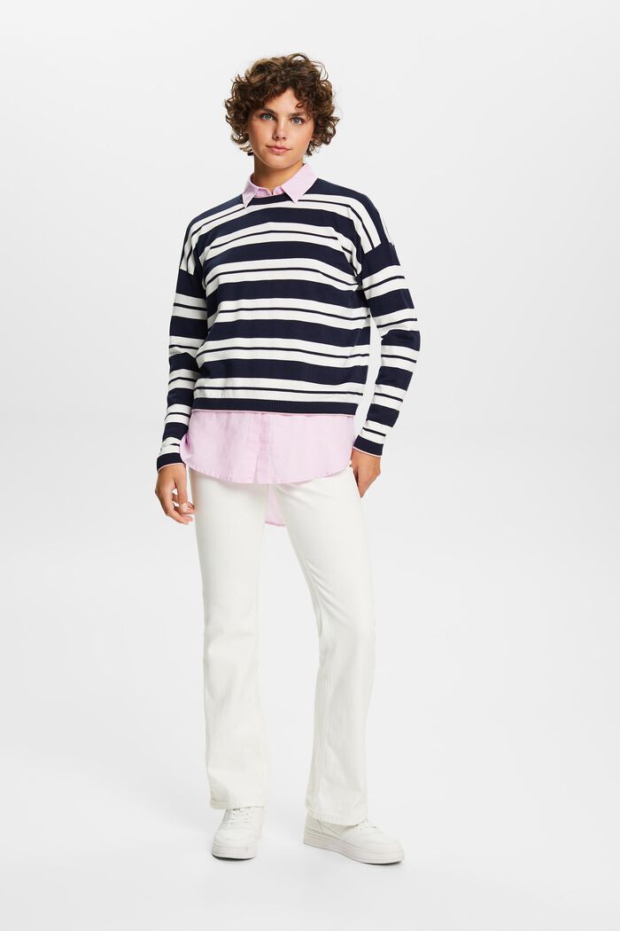 Sweter oversize, 100% bawełny, NAVY, detail image number 4